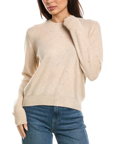 Brodie Cashmere Gem Star Crewneck Cashmere Sweater In Neutral