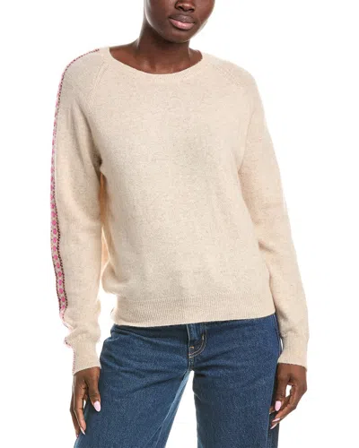 Brodie Cashmere Gemma Geo Cashmere Sweater In White