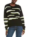 Brodie Cashmere Glitch Zebra Cashmere Sweater In Black