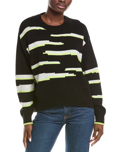 Brodie Cashmere Glitch Zebra Cashmere Sweater In Green
