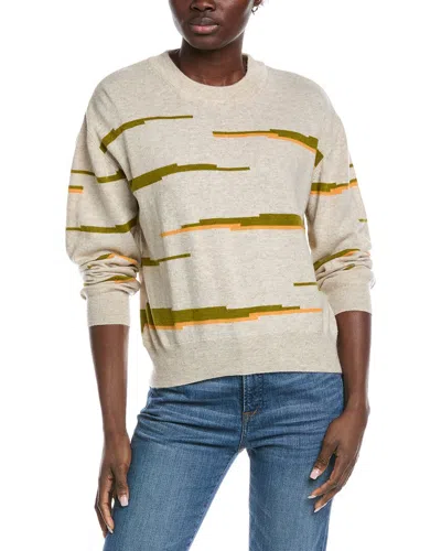 Brodie Cashmere Glitch Zebra Wool & Cashmere-blend Sweater In Neutral