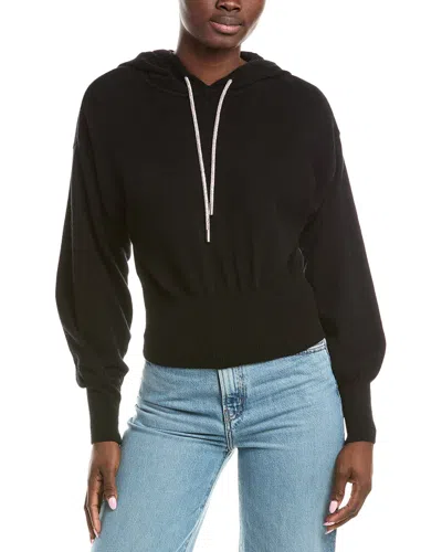 Brodie Cashmere Glitz Smiley Cashmere Hoodie In Black