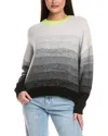 Brodie Cashmere Gradient Fade Crewneck Sweater In Neon Yellow In Multi