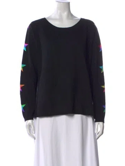 Pre-owned Brodie Cashmere Graphic Print Sweater In Black