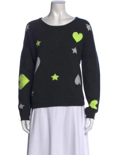 Pre-owned Brodie Cashmere Graphic Print Sweater In Black