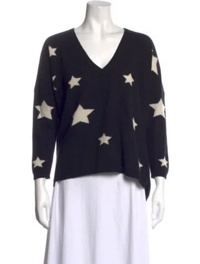 Pre-owned Brodie Cashmere Graphic Print Sweater In Black