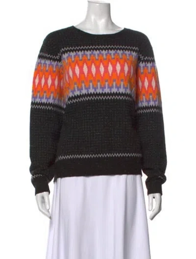 Pre-owned Brodie Cashmere Graphic Print Sweater In Black