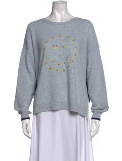Pre-owned Brodie Cashmere Graphic Print Sweater In Blue