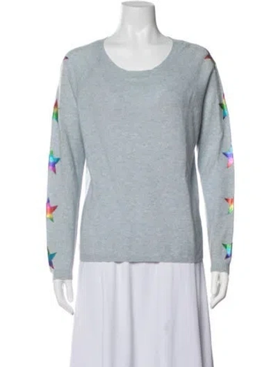 Pre-owned Brodie Cashmere Graphic Print Sweater In Blue