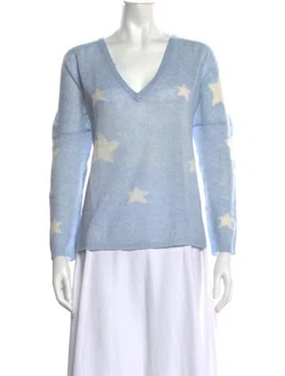 Pre-owned Brodie Cashmere Graphic Print Sweater In Blue