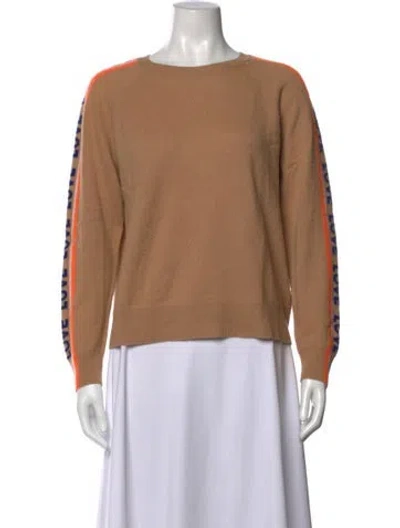 Pre-owned Brodie Cashmere Graphic Print Sweater In Brown