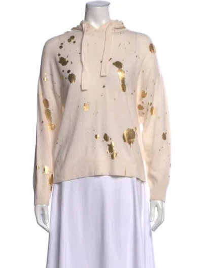 Pre-owned Brodie Cashmere Graphic Print Sweater In Gold