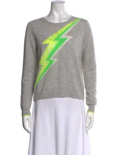 Pre-owned Brodie Cashmere Graphic Print Sweater In Gray