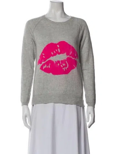 Pre-owned Brodie Cashmere Graphic Print Sweater In Gray