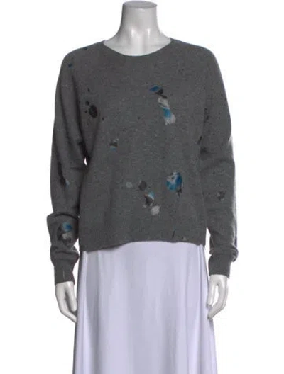 Pre-owned Brodie Cashmere Graphic Print Sweater In Gray