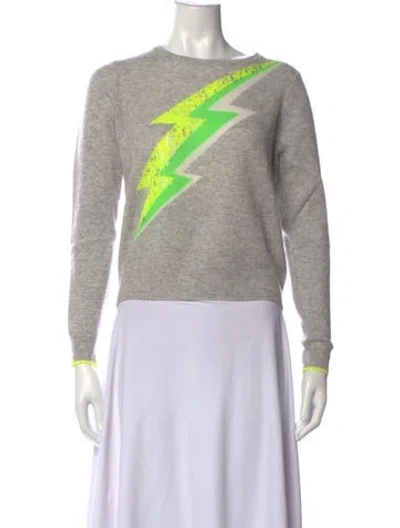 Pre-owned Brodie Cashmere Graphic Print Sweater In Grey