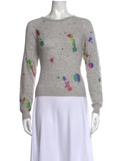 Pre-owned Brodie Cashmere Graphic Print Sweater In Grey