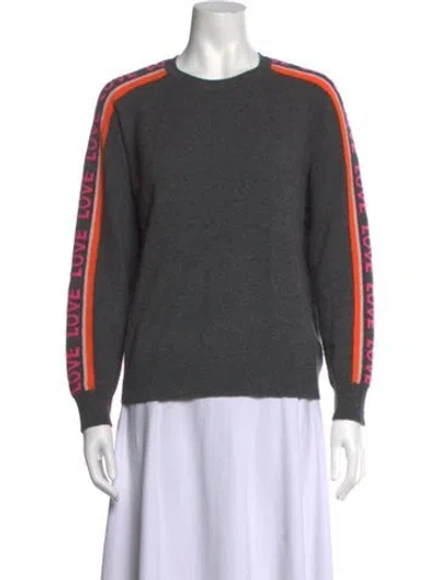 Pre-owned Brodie Cashmere Graphic Print Sweater In Grey