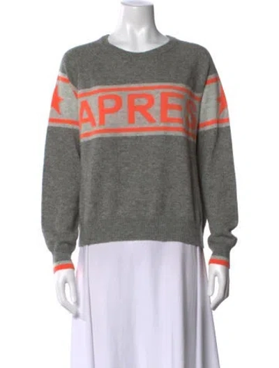 Pre-owned Brodie Cashmere Graphic Print Sweater In Grey