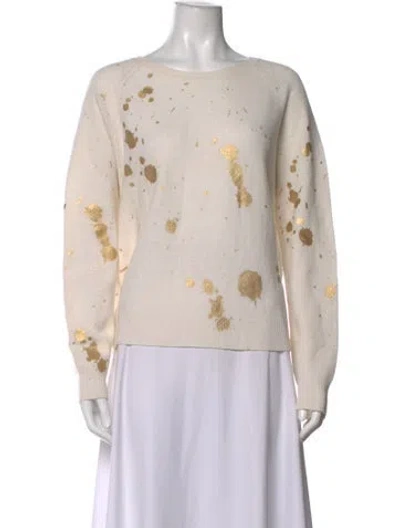 Pre-owned Brodie Cashmere Graphic Print Sweater In Metallic/neutrals