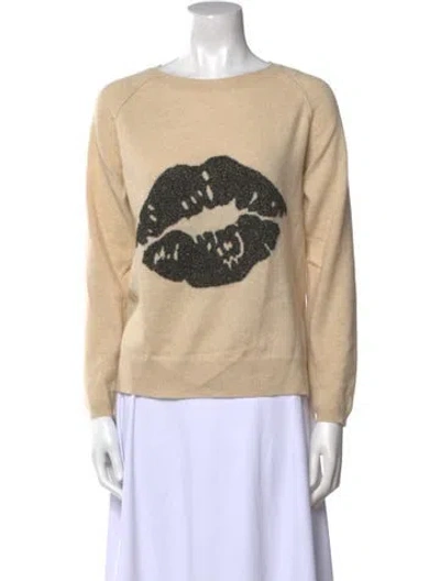 Pre-owned Brodie Cashmere Graphic Print Sweater In Neutral