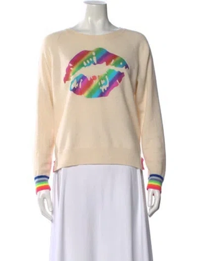 Pre-owned Brodie Cashmere Graphic Print Sweater In Neutral