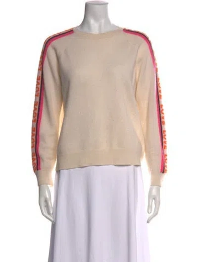 Pre-owned Brodie Cashmere Graphic Print Sweater In Neutral