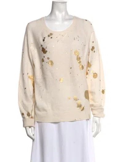 Pre-owned Brodie Cashmere Graphic Print Sweater In Neutral
