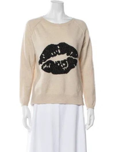 Pre-owned Brodie Cashmere Graphic Print Sweater In Neutrals