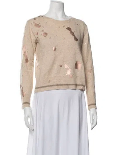 Pre-owned Brodie Cashmere Graphic Print Sweater In Neutrals