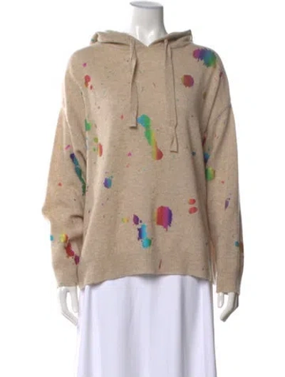 Pre-owned Brodie Cashmere Graphic Print Sweater In Neutrals
