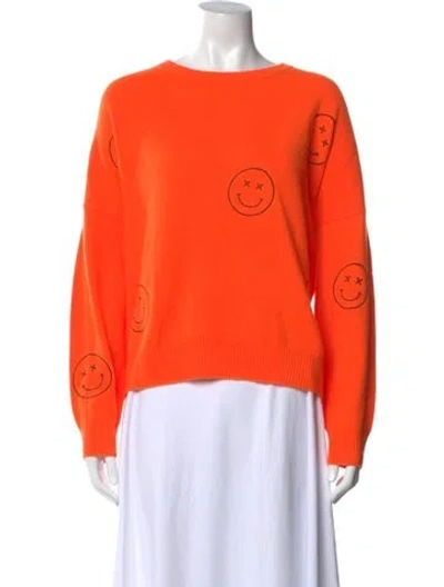 Pre-owned Brodie Cashmere Graphic Print Sweater In Orange