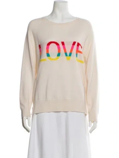 Pre-owned Brodie Cashmere Graphic Print Sweater In Pink