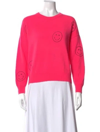 Pre-owned Brodie Cashmere Graphic Print Sweater In Pink