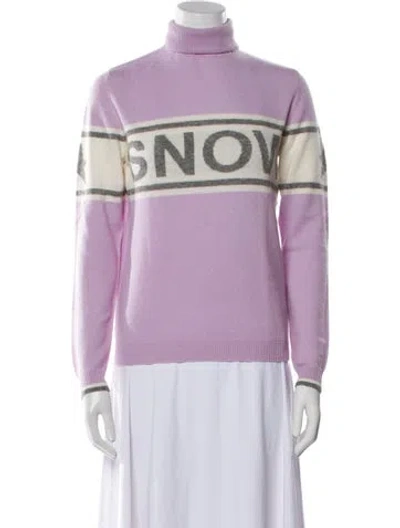 Pre-owned Brodie Cashmere Graphic Print Sweater In Purple