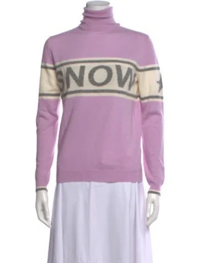Pre-owned Brodie Cashmere Graphic Print Sweater In Purple