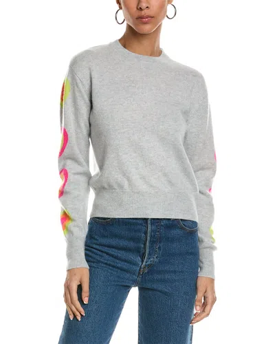 Brodie Cashmere Hetty Heart Sleeve Cashmere Sweater In Gray