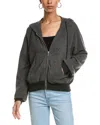 Brodie Cashmere Hot Fix Star Cashmere Zip Hoodie In Gray