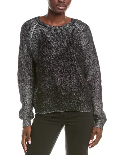 Brodie Cashmere Hot Molten Mini Sweater In Black/white In Grey