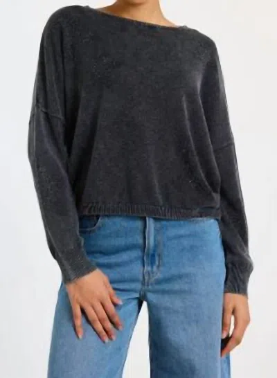 Brodie Cashmere Ida Hot Fix Star Sweat Top In Black In Gray