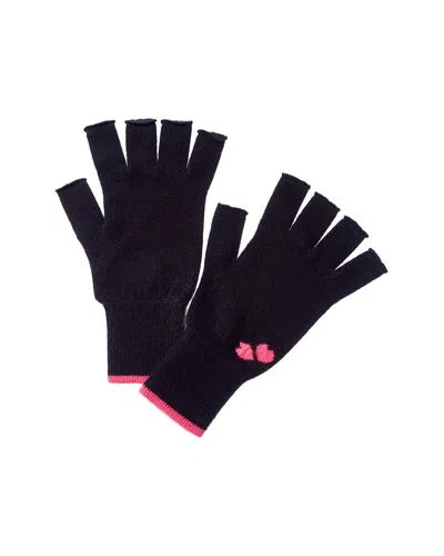 Brodie Cashmere Intarsia Heart Cashmere Fingerless Gloves In Black