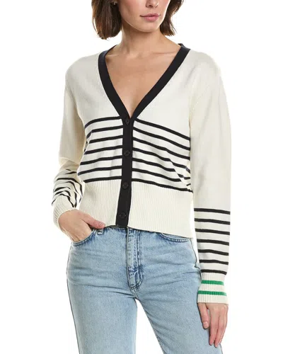 Brodie Cashmere Irregular Stripe Cashmere-blend Cardigan In Multi