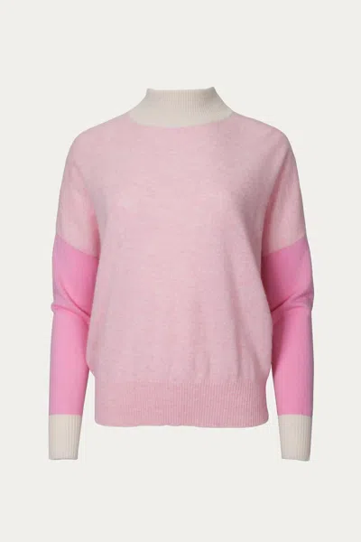 Brodie Cashmere Isabella Colorblock Cashmere Jumper In Crystal Pink