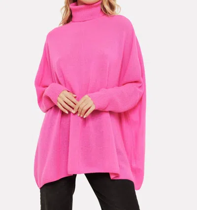 Brodie Cashmere Jojo Poncho In Diva Pink