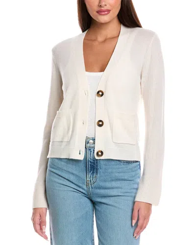 Brodie Cashmere Kate Pointelle Cashmere Cardigan In White