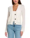 Brodie Cashmere Kate Pointelle Cashmere Cardigan In White