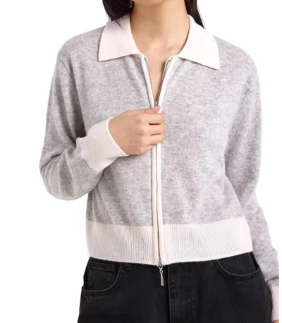 Brodie Cashmere Katy Colour Pop Jacket In Super Grey In White
