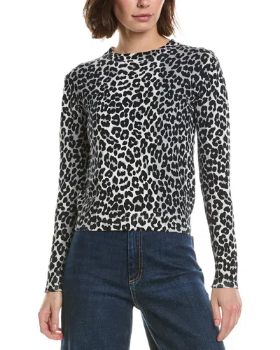 Brodie Cashmere Leopard Crewneck Cashmere-blend Sweater In Animal Print