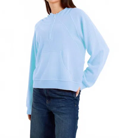 Brodie Cashmere Lola Half-zip Hoodie In Blue Mist