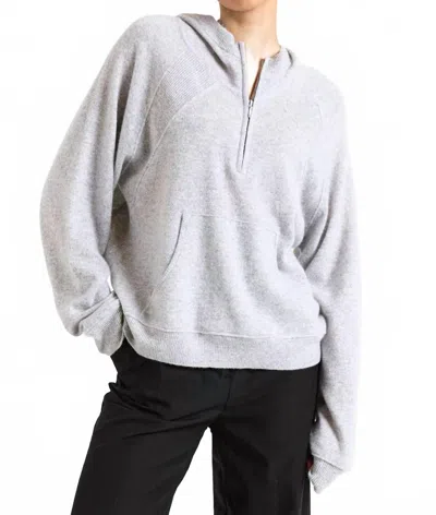 Brodie Cashmere Lola Half-zip Hoodie In Super Grey In Gray